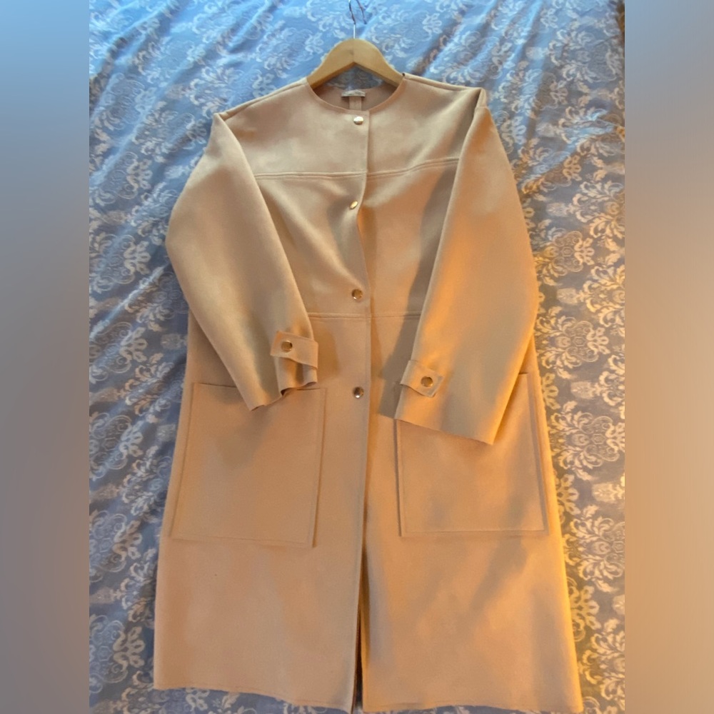 Zara cream suede coat